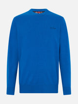 Man bluette blended cashmere crewneck sweater Regent