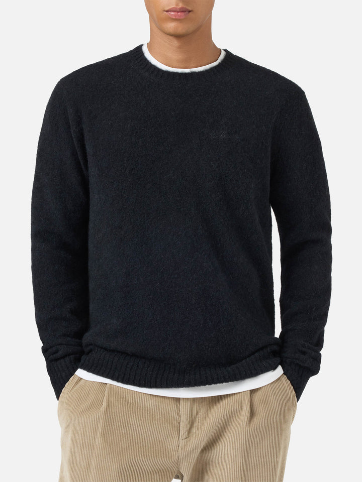 Maglione girocollo Regent in ALPACA STRETCH nera
