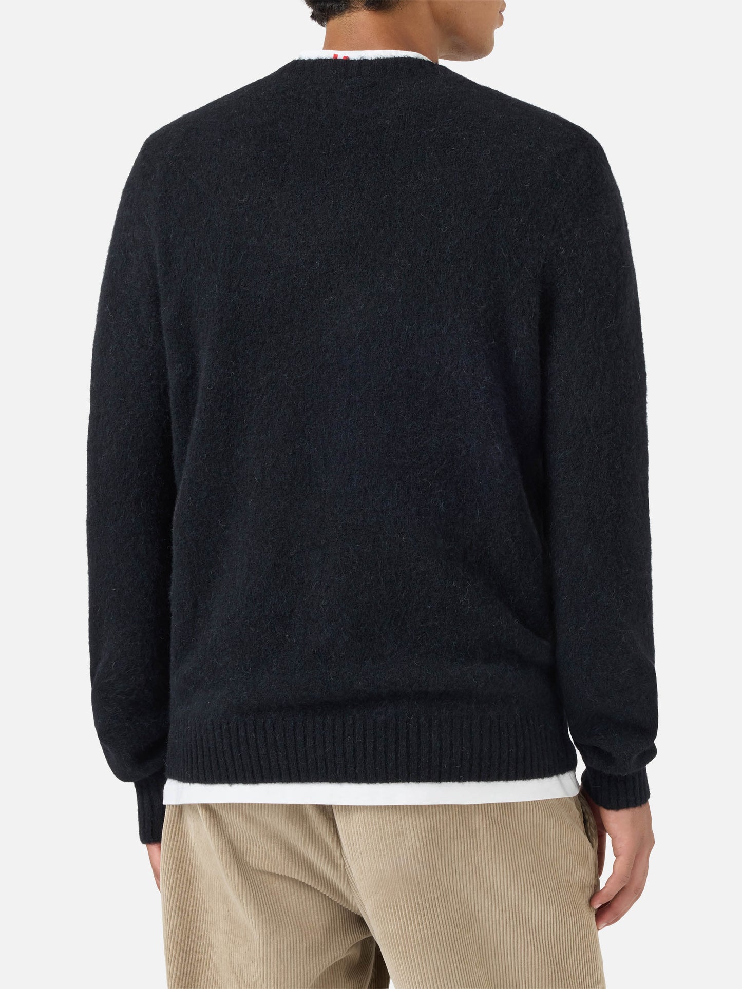 Rundhalspullover Regent in Schwarz STRETCH ALPACA 