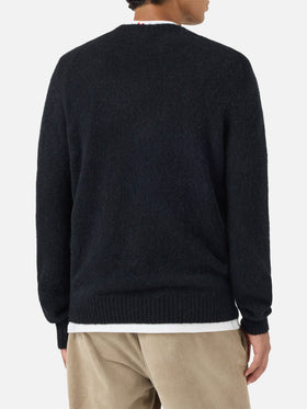 Rundhalspullover Regent in Schwarz STRETCH ALPACA 