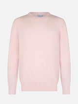 Maglione girocollo elasticizzato rosa da uomo Regent