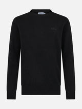 Man black lambswool sweater Regent