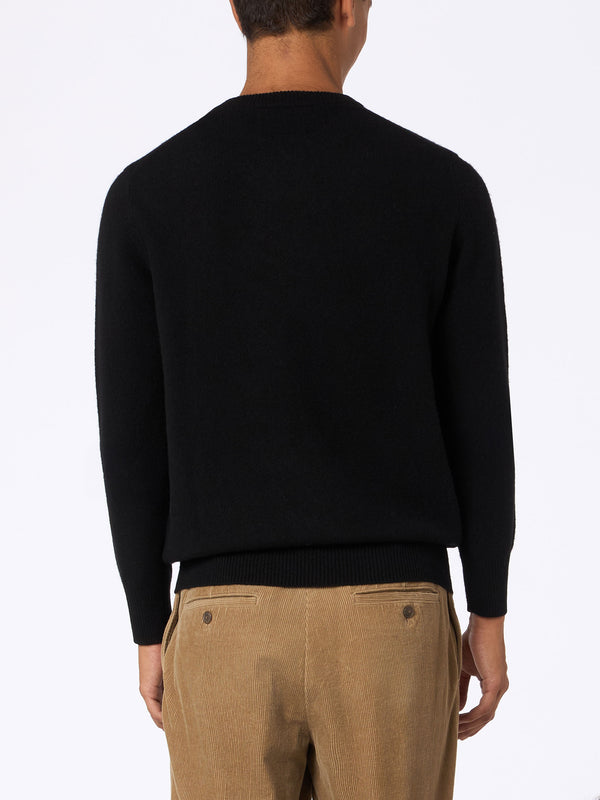 Man black lambswool sweater Regent