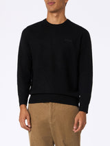 Man black lambswool sweater Regent