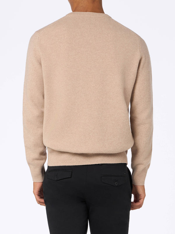 Man beige lambswool sweater Regent