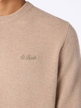 Man beige lambswool sweater Regent