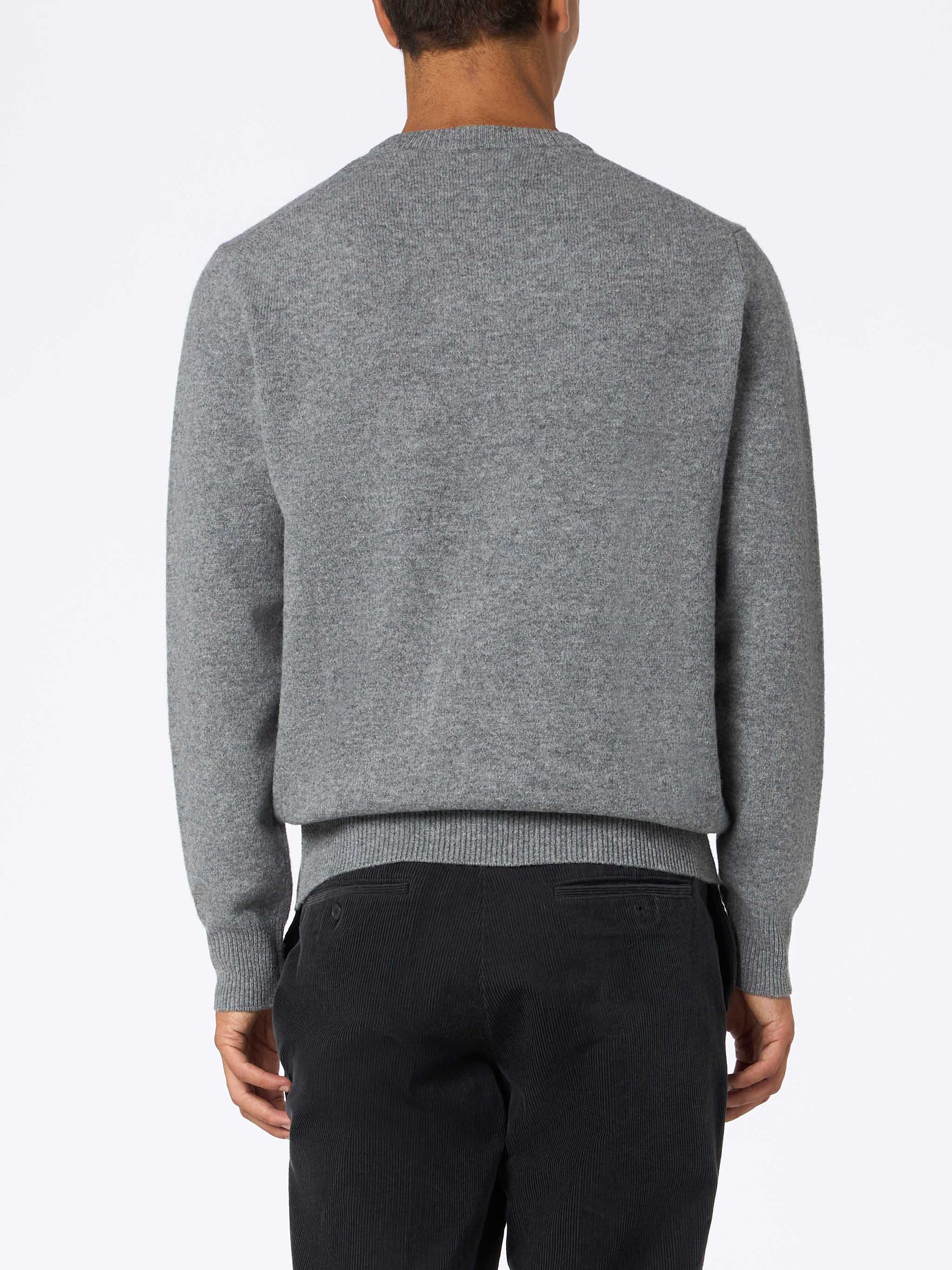 Man mélange grey lambswool sweater Regent - MC2 Saint Barth