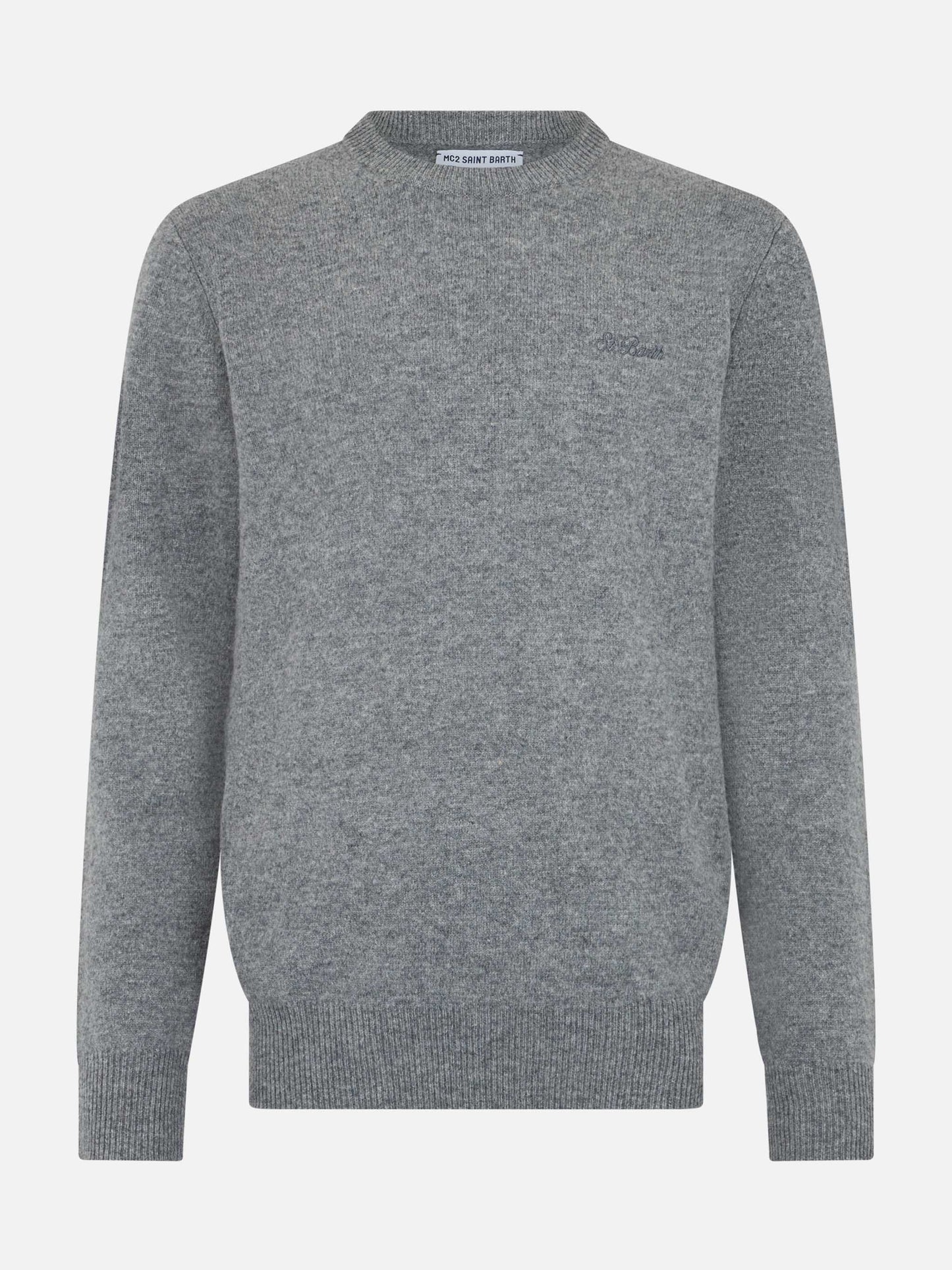 Man mélange grey lambswool sweater Regent - MC2 Saint Barth
