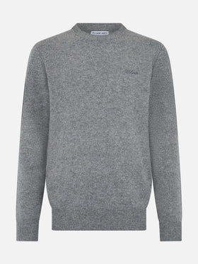 Man mélange grey lambswool sweater Regent - MC2 Saint Barth