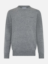 Regent Pullover aus Lambswool in Melange-Grau für Herren