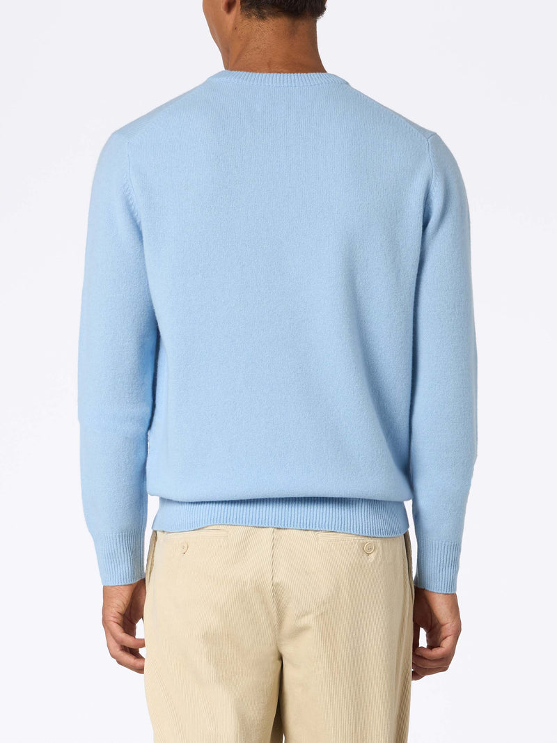 Man light blue lambswool sweater Regent