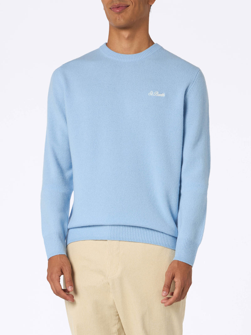 Man light blue lambswool sweater Regent