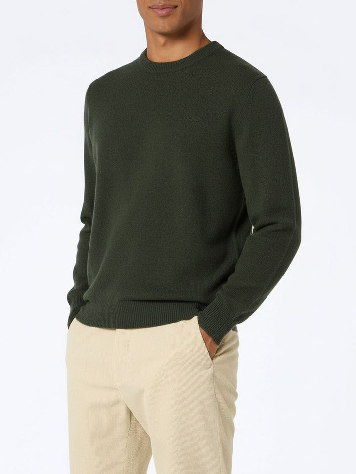 Militärgrüner Pullover aus Lambswool für Herren von Regent