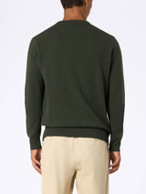 Man military green lambswool sweater Regent