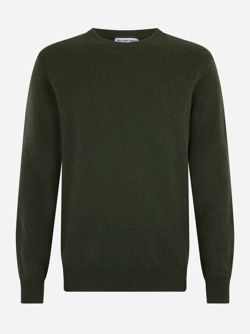 Man military green lambswool sweater Regent