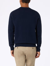 Man navy blue lambswool sweater Regent