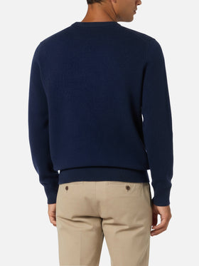 Maglione da uomo blu navy in lambswool Regent