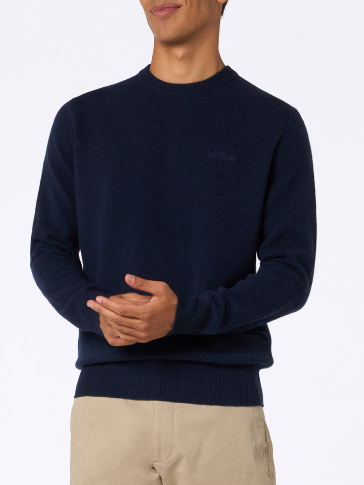 Man navy blue lambswool sweater Regent - MC2 Saint Barth