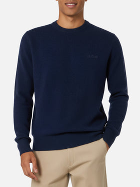 Maglione da uomo blu navy in lambswool Regent