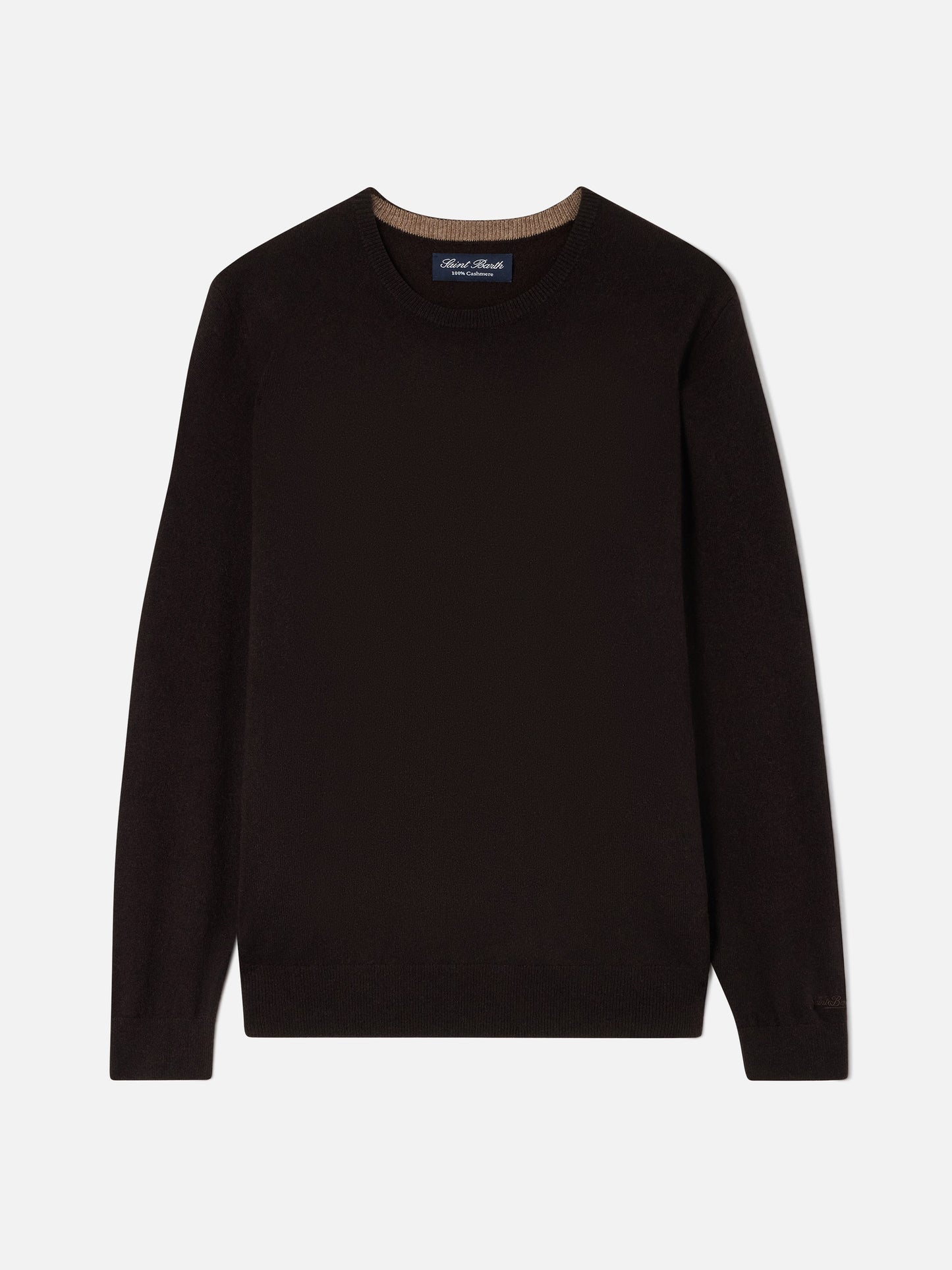 Crewneck Regent in brown cashmere
