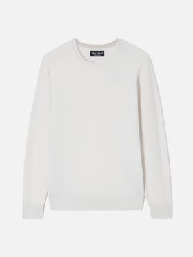 Crewneck Regent aus weißem Kaschmir 