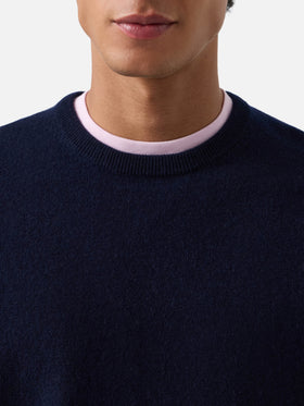Maglia girocollo Regent blu navy in cashmere