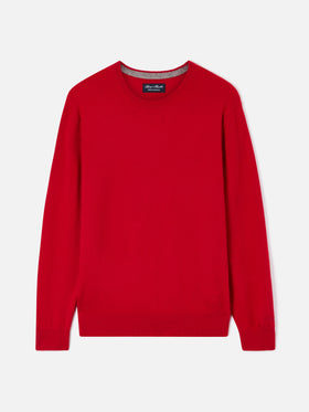 Crewneck Regent aus rotem Kaschmir 
