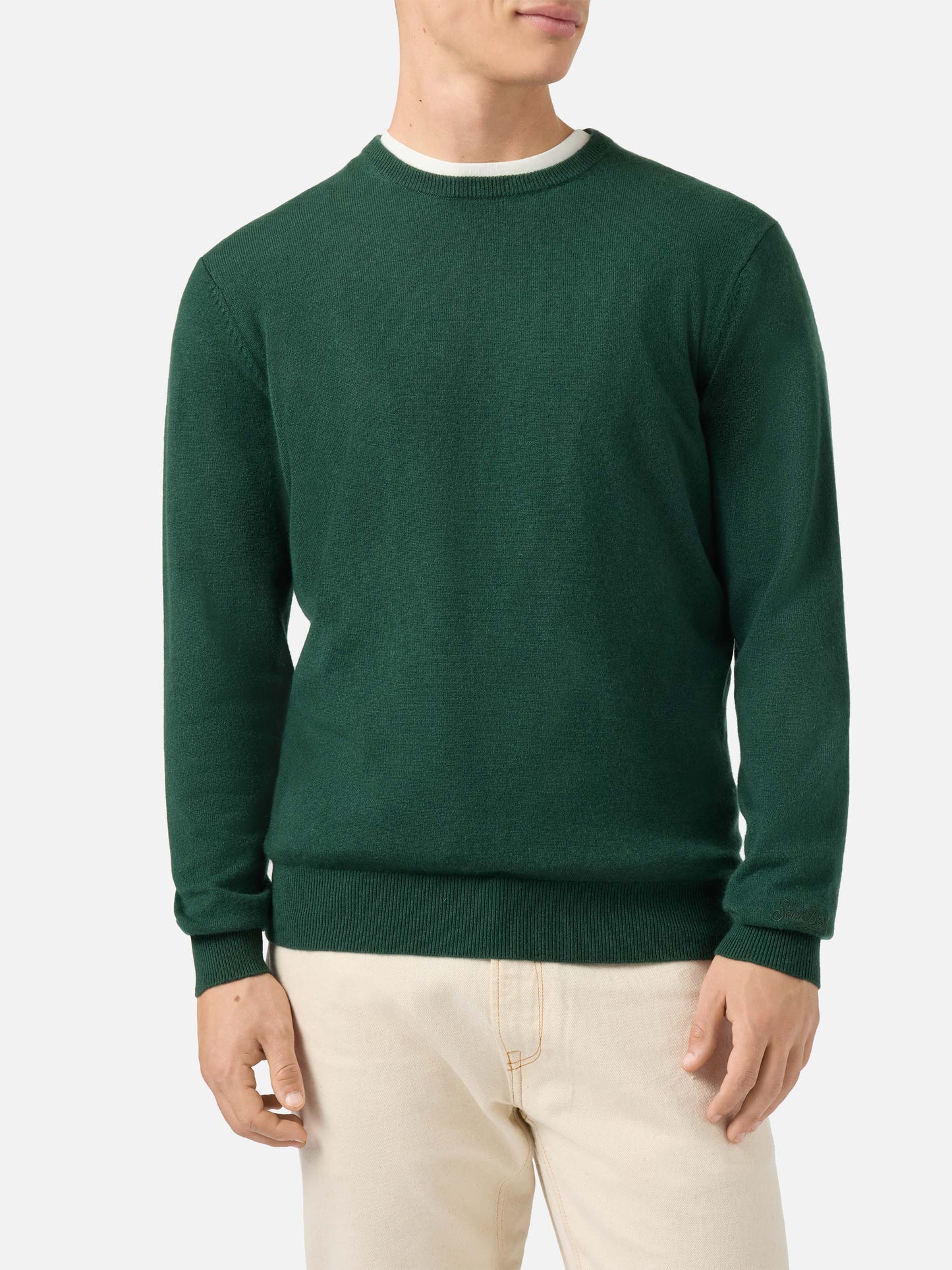 Maglione Regent in 100% CASHMERE verde scuro
