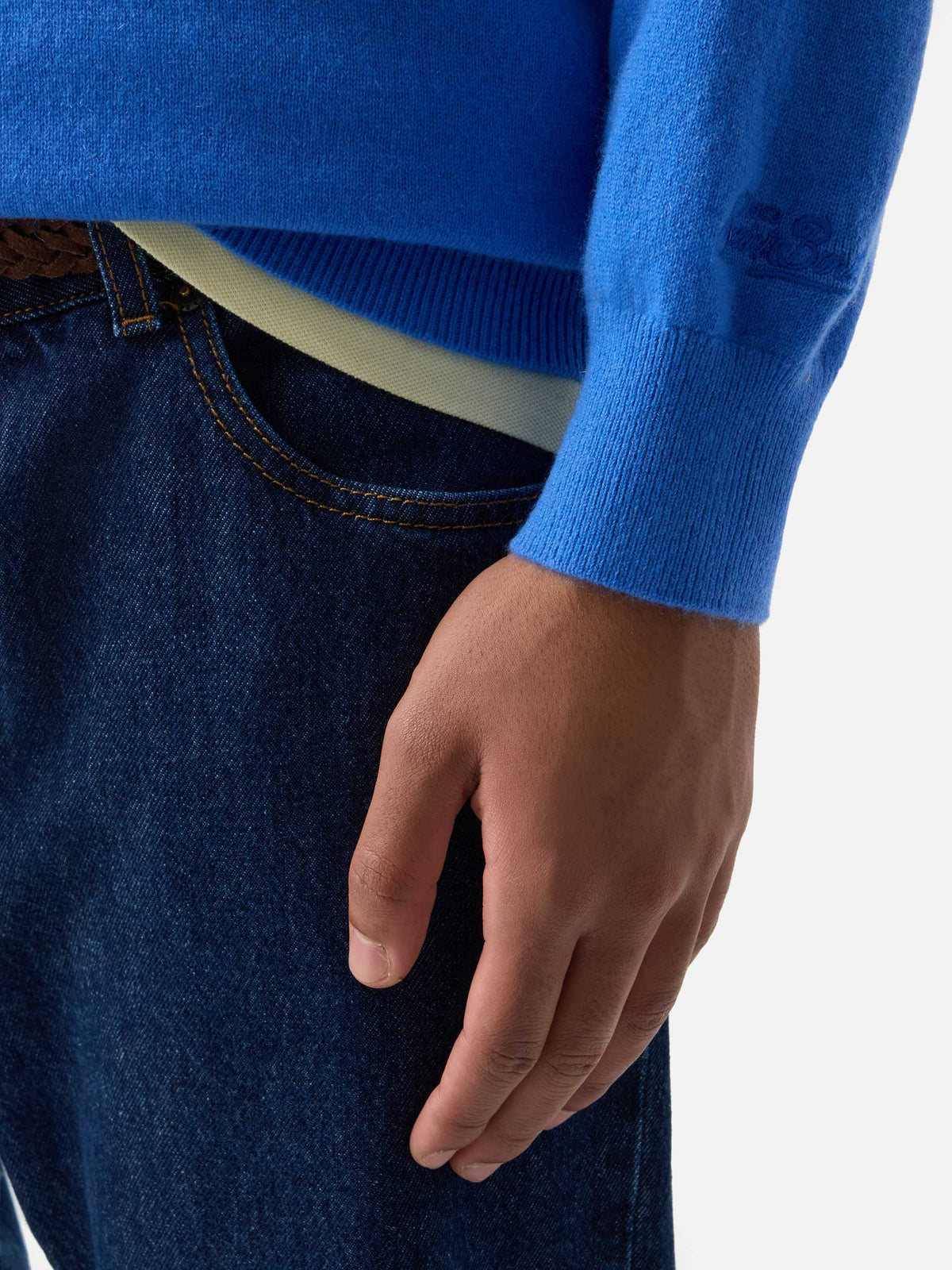Light blue Regent cashmere crewneck
