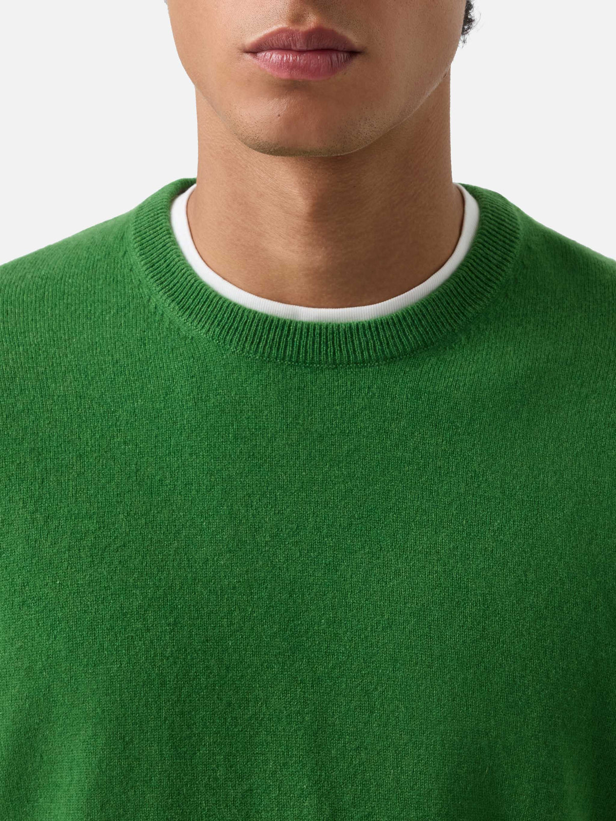 Crewneck Regent aus grünem Kaschmir 