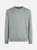 Man mélange grey pure cashmere sweater Regent