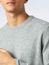 Man mélange grey pure cashmere sweater Regent