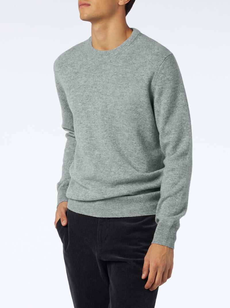 Man mélange grey pure cashmere sweater Regent