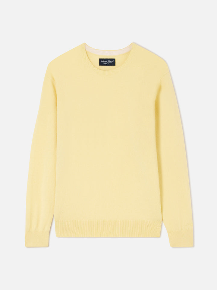Crewneck Regent aus gelbem Kaschmir 