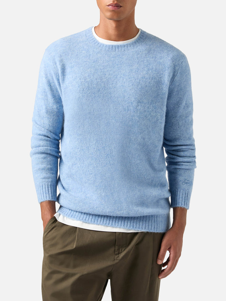 Light blue Regent alpaca blend crewneck