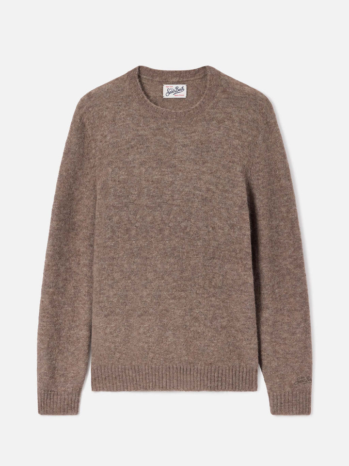 Beige Regent alpaca blend crewneck
