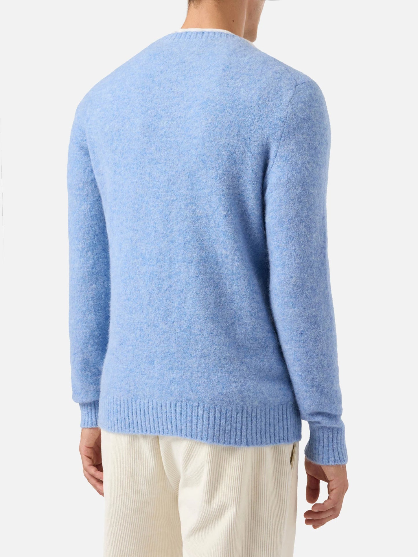 Maglione girocollo Regent in ALPACA STRETCH azzurro chiaro