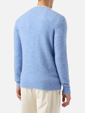 Maglione girocollo Regent in ALPACA STRETCH azzurro chiaro