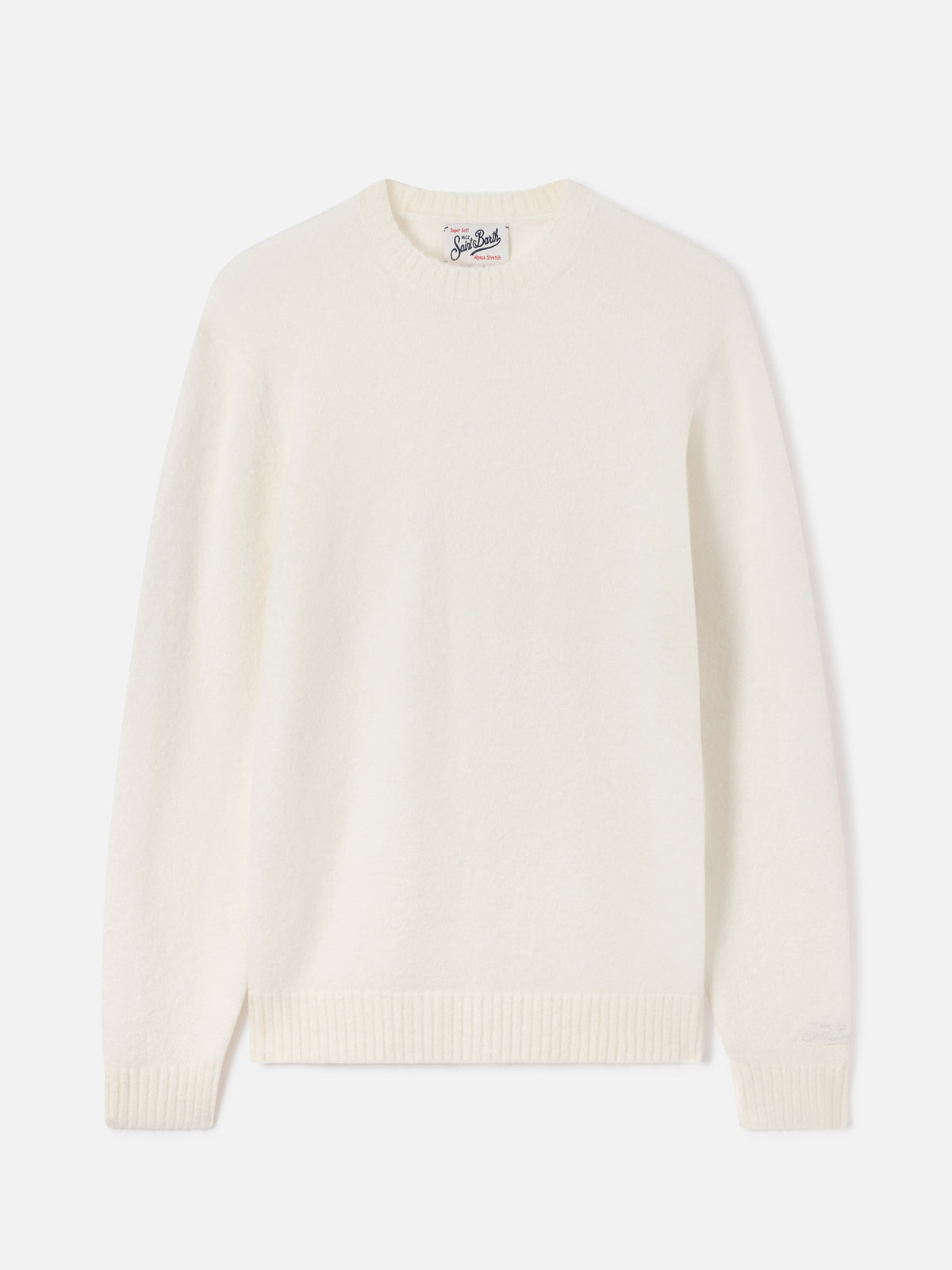 Jersey de cuello redondo Regent Off white en mezcla de alpaca 