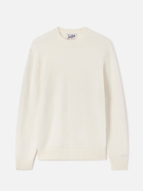 Jersey de cuello redondo Regent Off white en mezcla de alpaca 