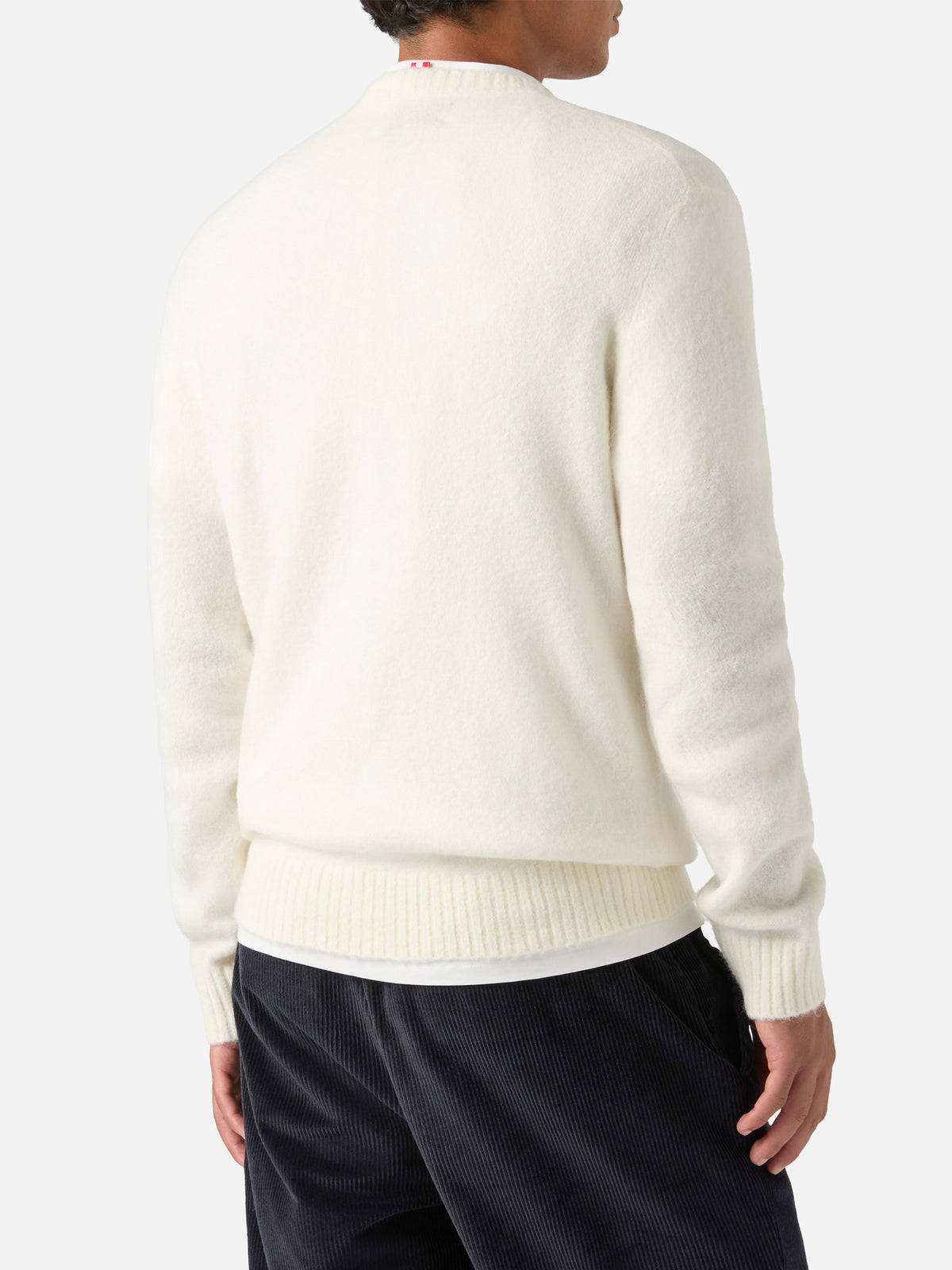 Jersey de cuello redondo Regent Off white en mezcla de alpaca 