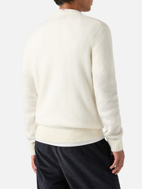 Jersey de cuello redondo Regent Off white en mezcla de alpaca 