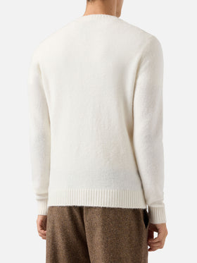 Regent white stretch alpaca sweater