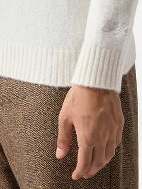 Regent white stretch alpaca sweater