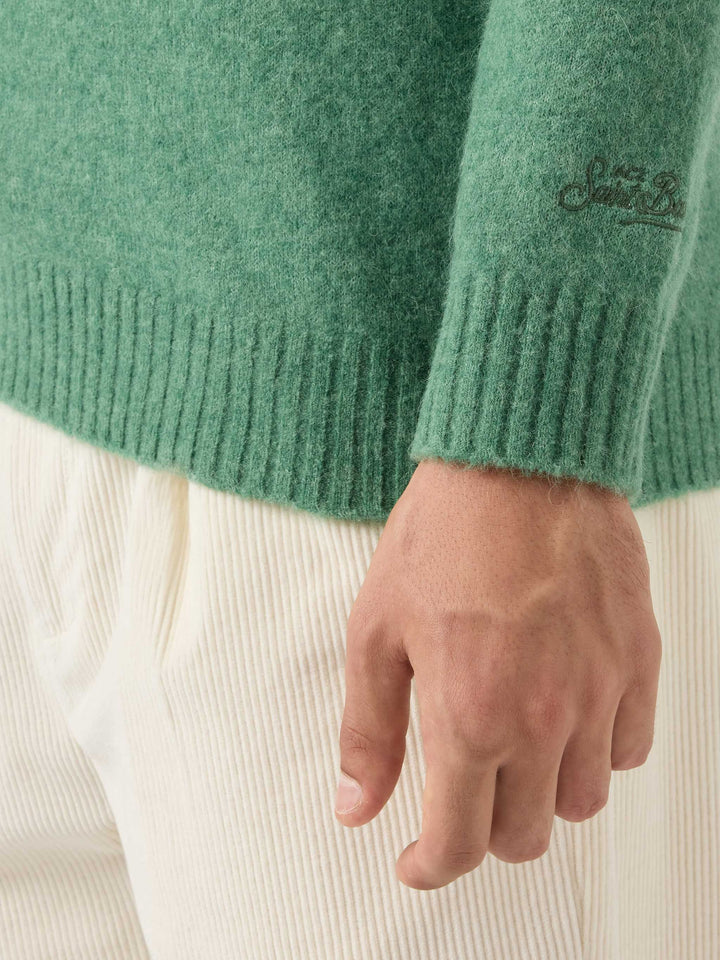 Regent sage green stretch alpaca sweater