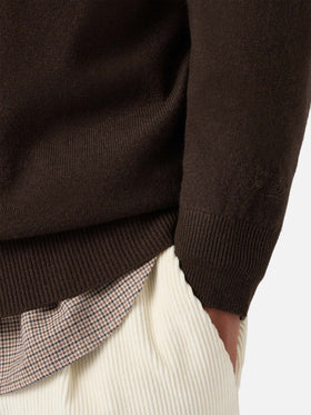Regent wool-cashmere sweater in brown