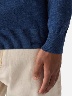 Regent wool-cashmere sweater in denim blue