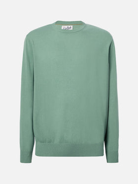 Regent sweater in sage green merino wool and cashmere