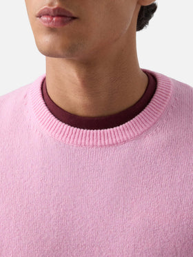 Pull col rond en laine d’agneau Pink Regent 