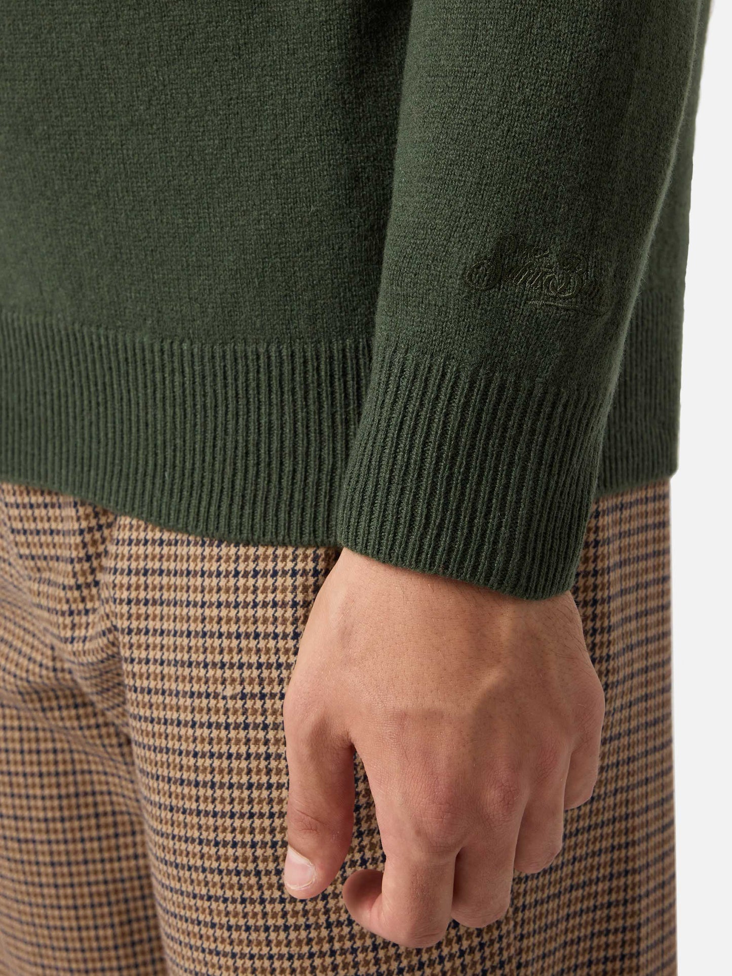 Regent military green lambswool sweater